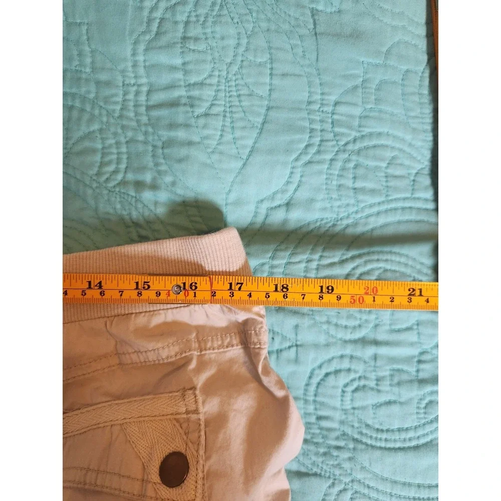 Chicos Cargo Pants Womens 2.5 Beige Utility‎ Stretch Multi Pocket Straight Leg